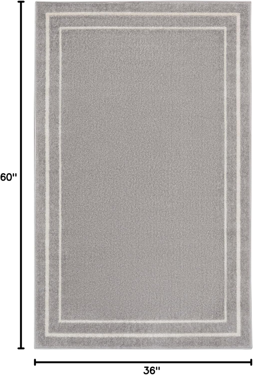 Grey and Ivory Rectangular Synthetic Indoor/Outdoor Rug