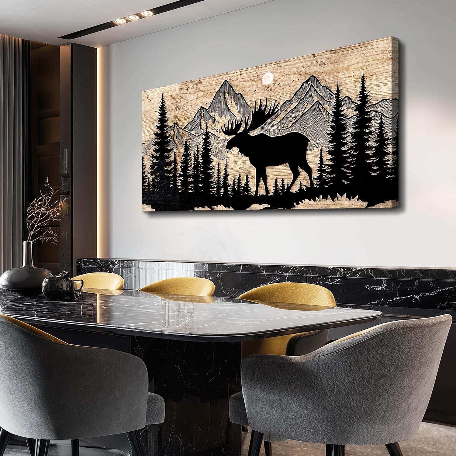 DZRWUBHS Canvas Wall Art For Living Room Large Wall Decor For Bedroom Modern Office Wall Decorations Forest Animal Paintings Farmhouse Landscape Pictures Artwork Room Aesthetic Home Decor 20x40 In