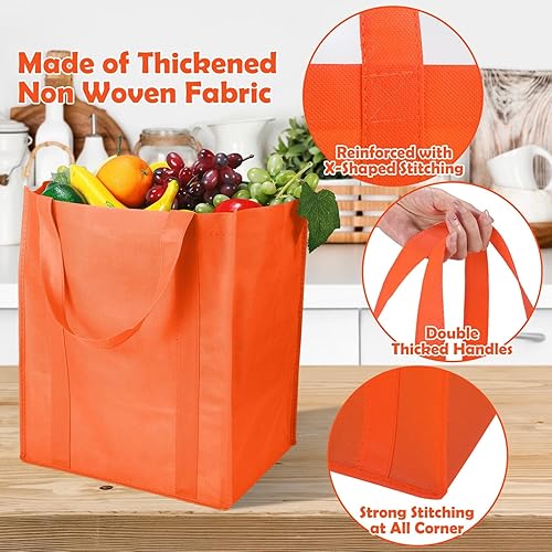 Miniatura 3 de Paterr Paquete de 40 bolsas de comestibles reutilizables a granel, grandes, lavables, plegables, con asas reforzadas, bolsas de comestibles