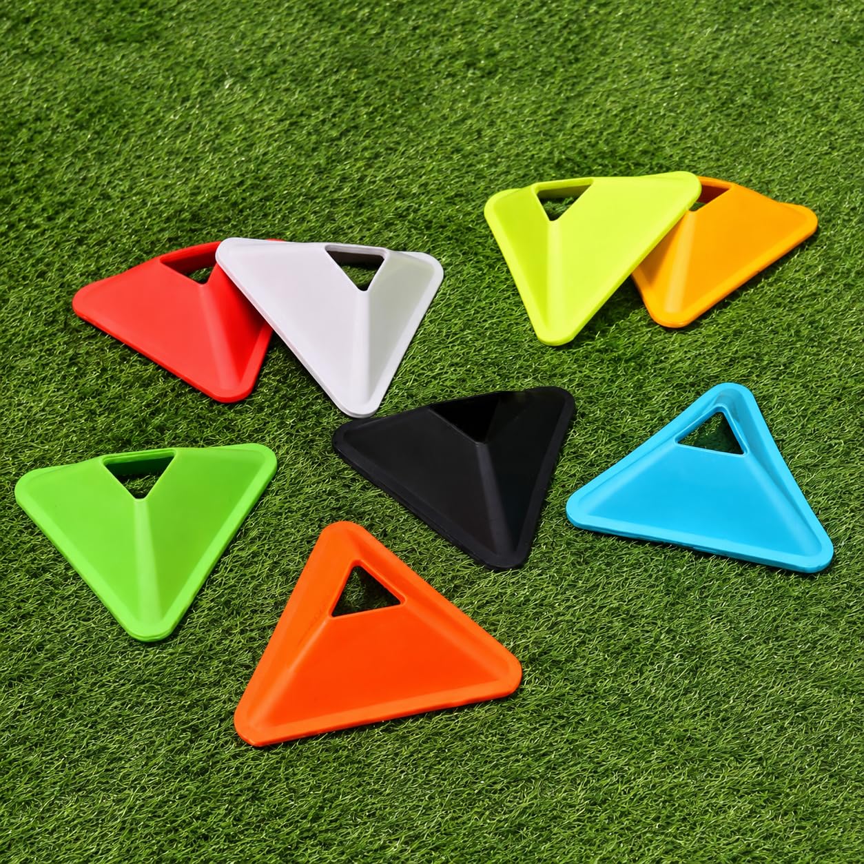 Football Training Cones, Flexible Triangular Disc Marker Cones 18cm PE Sports Equipment for Agility Red Color-image-2