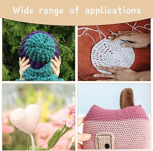 Miniatura 7 de Juego de 48 ganchos de ganchillo, kit de inicio de ganchillo con 21 agujas de ganchillo, 6 agujas romas de ojo grande y 20 marcadores de puntada,