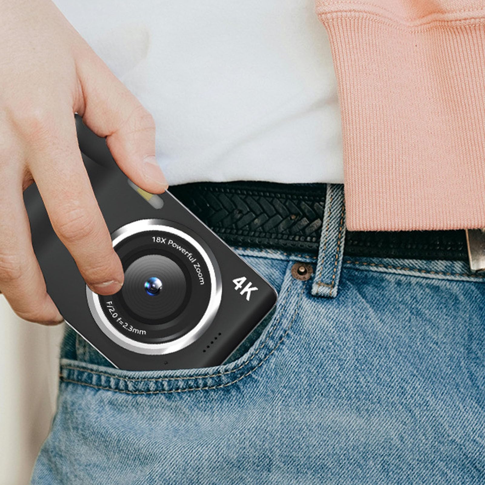 Annadue Camera Digitale 4K, Fotocamera Volg da 64 MP con Zoom 18x, Schermo LCD da 2,8 ", Autofocus & Flash, Batteria da 1200 MAh, Supporta 256 GB, per la Fotografia di Viaggio (grigio scuro)