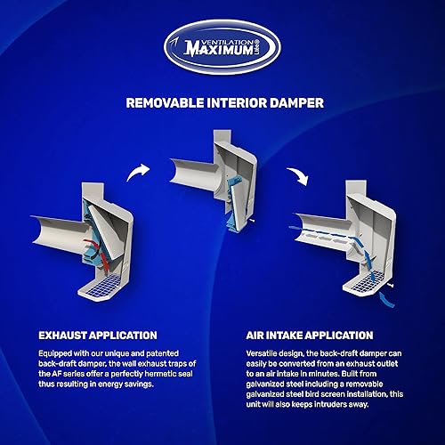 Miniatura 6 de Cubierta de salida de ventilación máxima para el hogar, 6 pulgadas, ventilador de baño de rango HVAC, cubierta de ventilación de pared de