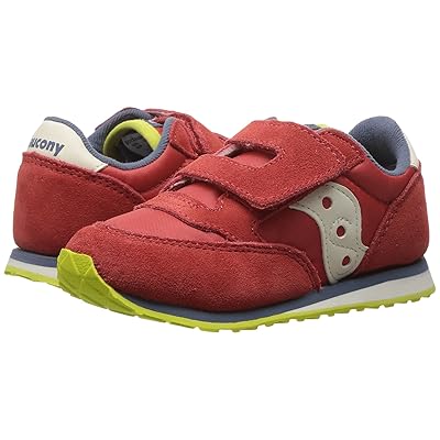 Saucony Kids Jazz Hook Loop Sneaker (Toddler/Little Kid) Kids Shoes Red/Blue/Lime