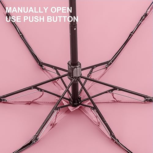 Miniatura 8 de LEAGERA Paraguas de viaje compacto con estuche, mini paraguas para bolso, diseño pequeño, ligero y pequeño, perfecto para sombrilla al aire libre y