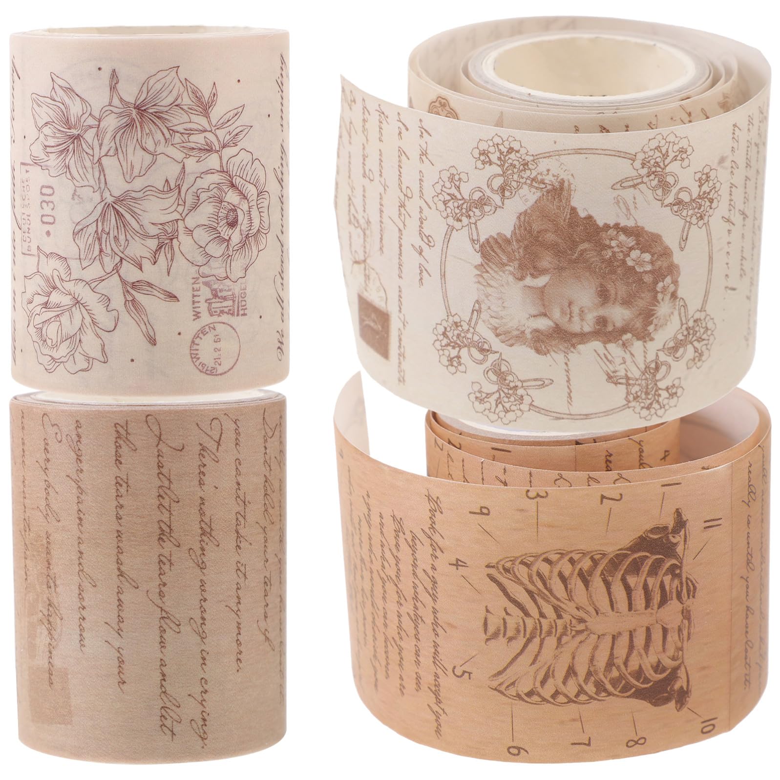 Artibetter 4 Sätze Diy-bänder Retro Dekorative Bänder Pads The Washi Tape Briefpapier Vintage Dekoratives Klebeband Für Einklebebuch Diy Washi Tape Basteln Japanisches Papier 4 Rollen * 4