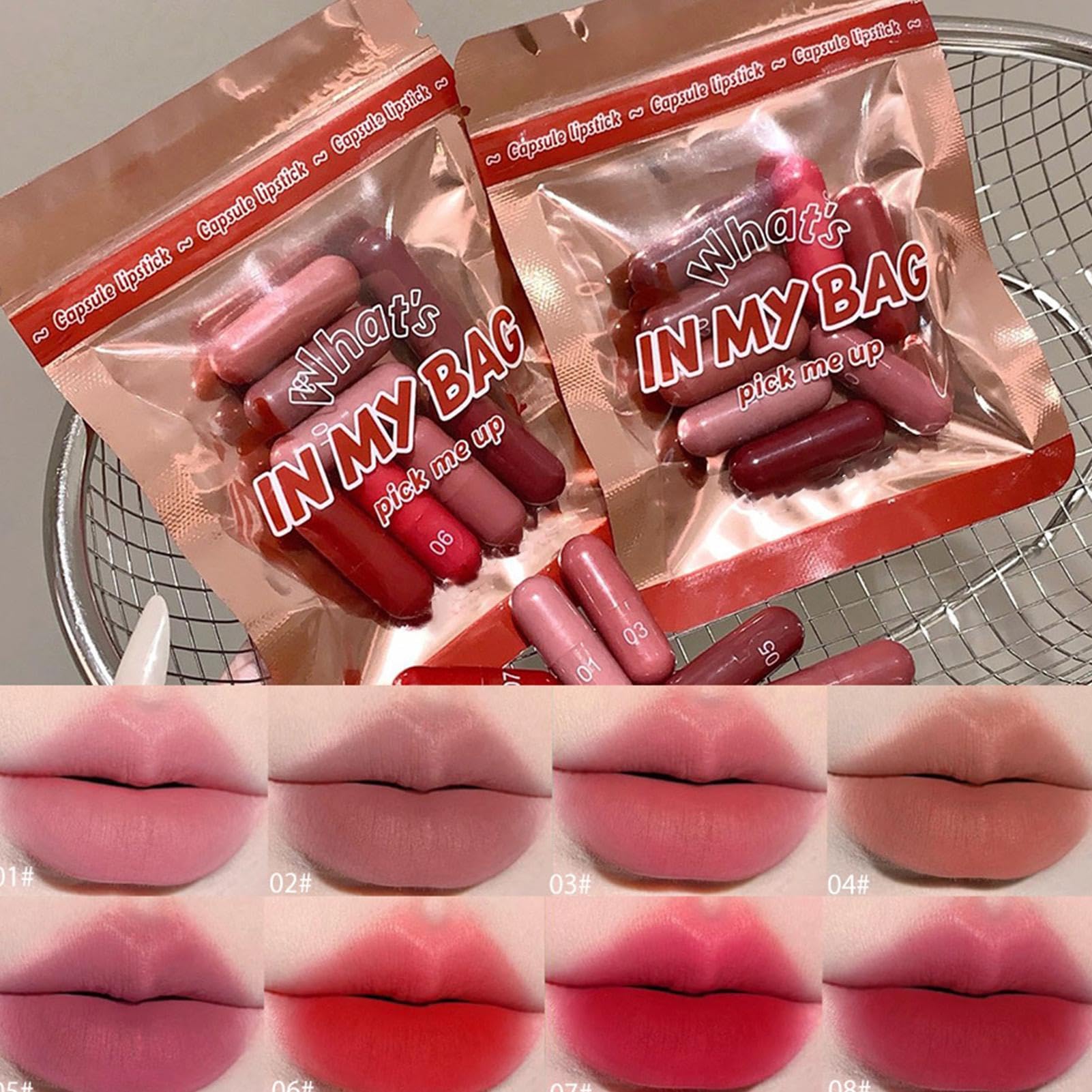 Set Rossetto da Viaggio 8 colori rossetto burro labbra | Set Opaco Formato Mini per Ragazze Donne Adolescenti Feste Addio al Nascituro Matrimonio Quotidiano