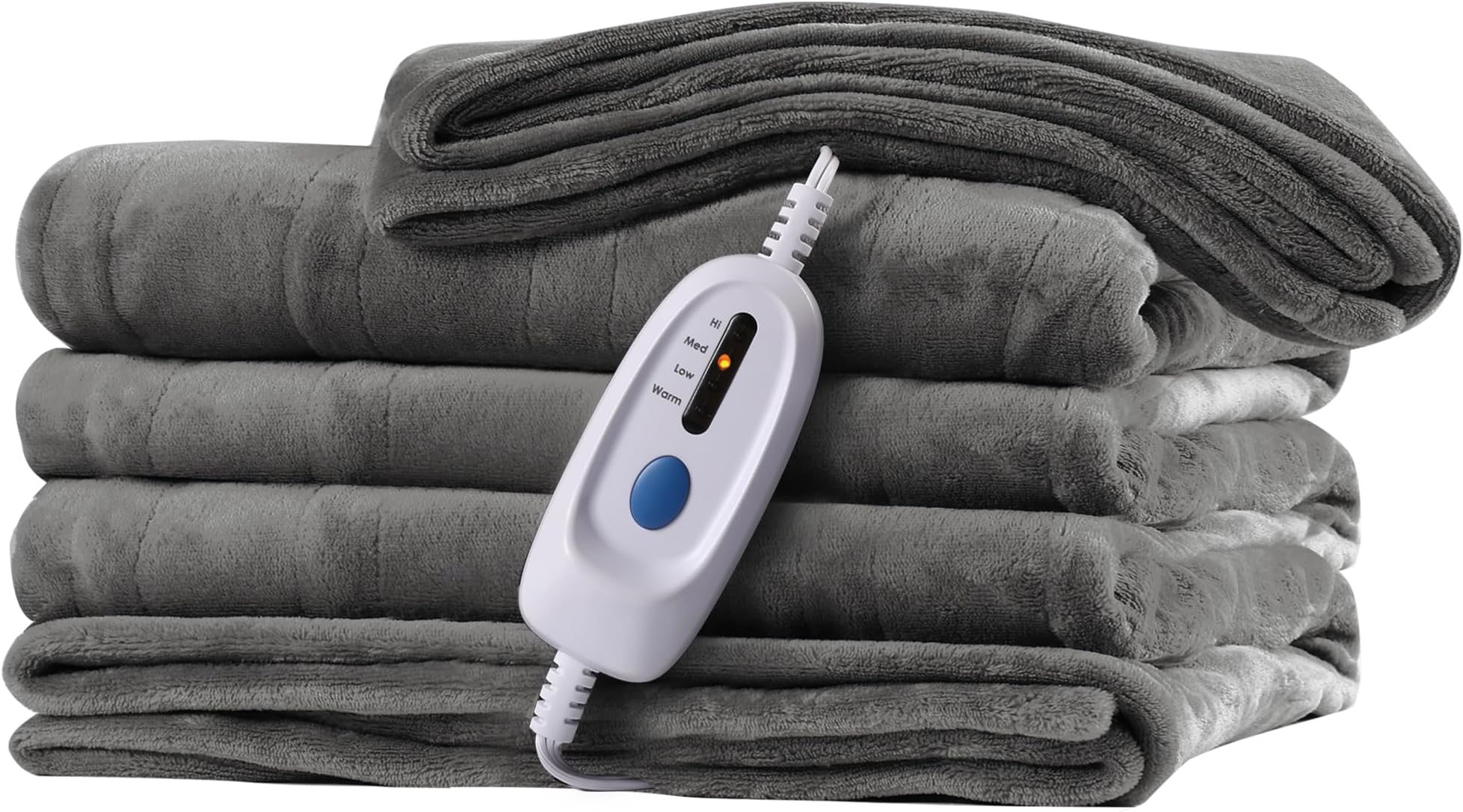 McJaw Electric Heated Blanket 72"x 84" Full Size, 4 Heating Levels and 10 Hours Auto Off, Lightweight and Breathable - Ivory Gray