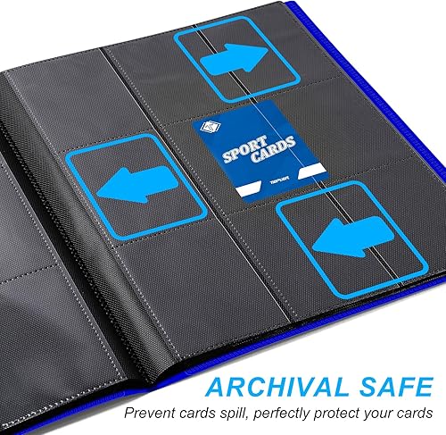Miniatura 3 de Carpeta de tarjetas coleccionables con 9 bolsillos, álbum de coleccionistas de tarjetas con 360 bolsillos de carga lateral, apto para tarjetas de