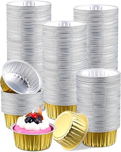 Patelai - 300 tazas de papel de aluminio de 4.2 onzas para hornear, moldes desechables para magdalenas, moldes desechables para magdalenas, para