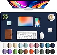 Vista 265 de Aothia Protector de escritorio de cuero, alfombrilla para ratón, alfombrilla de escritorio de oficina, secante de escritorio de cuero PU