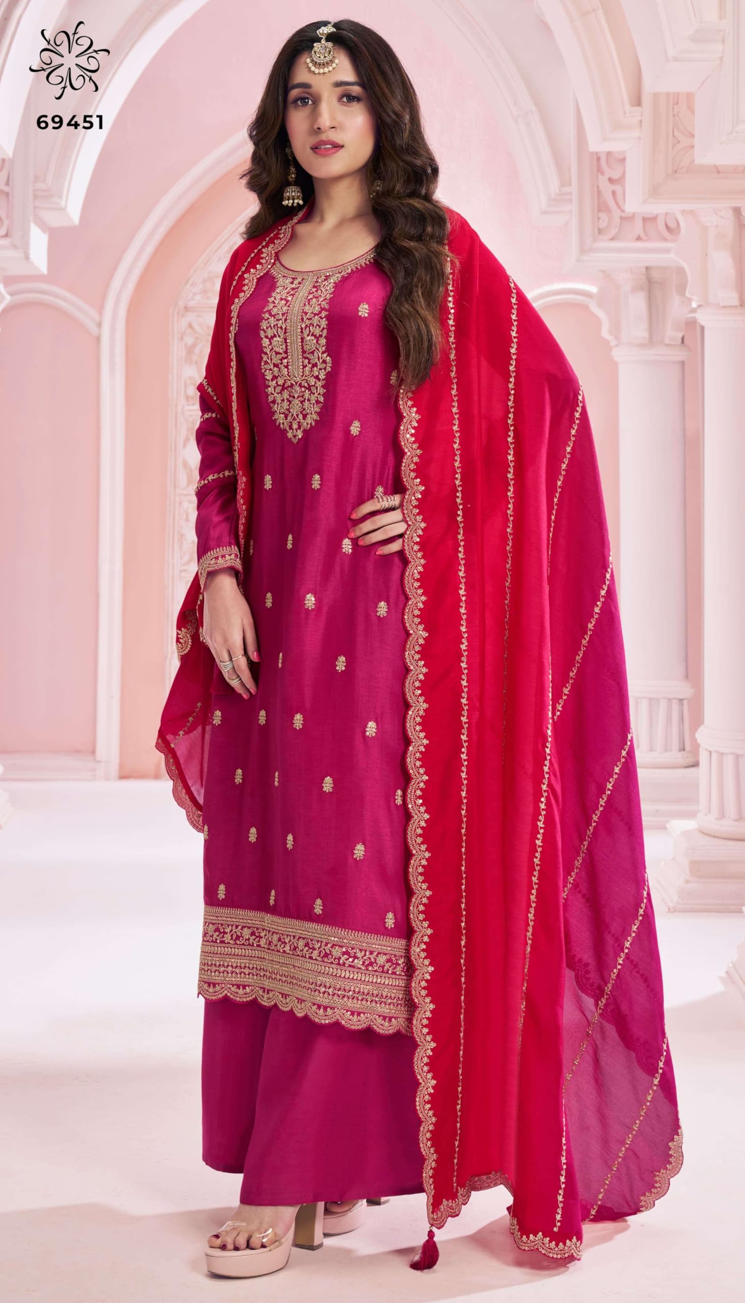 Indiano Bella Abiti Da Sposa Pakistani Pronto A Indossare Salwar Kameez Plazzo Abiti
