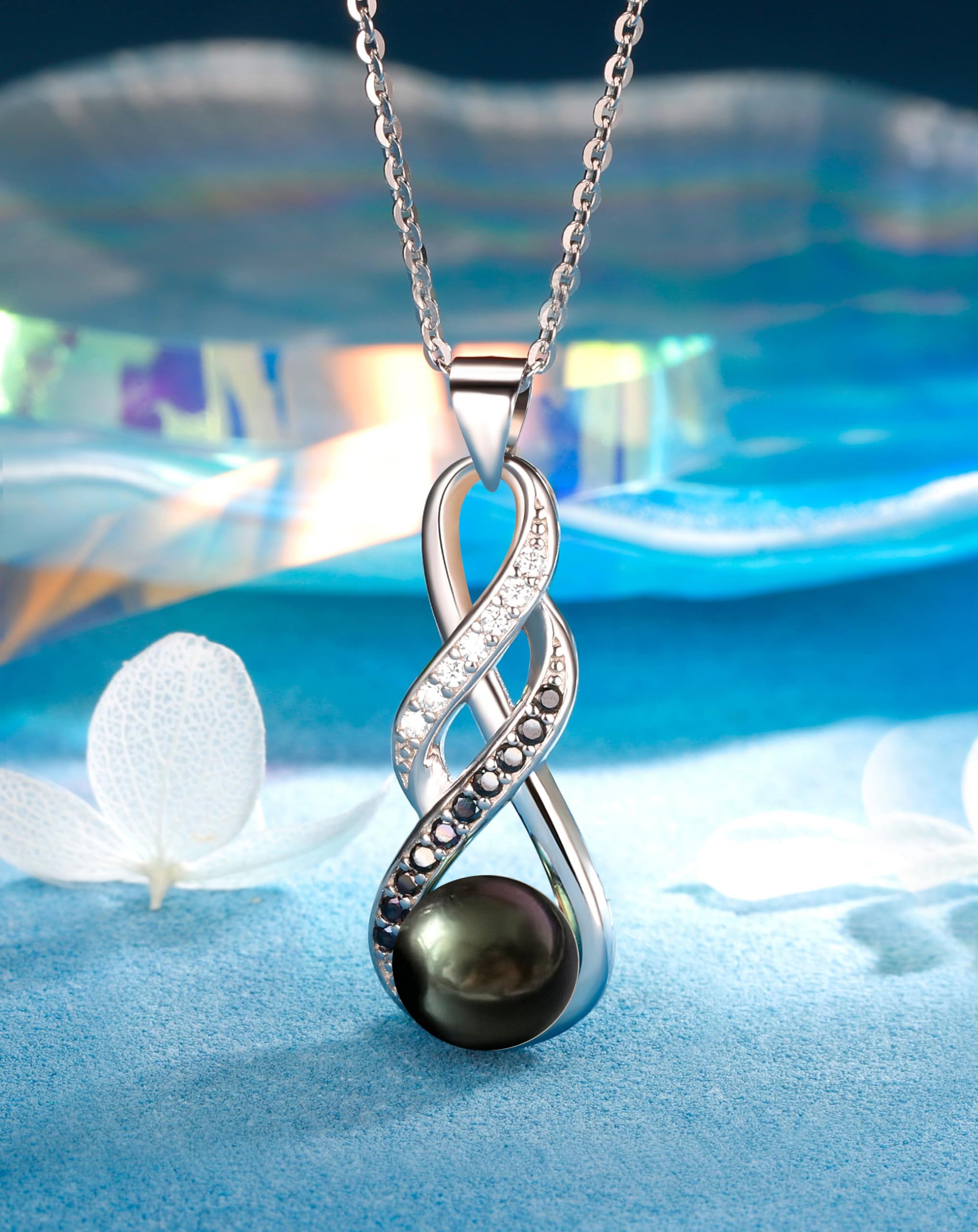 Regalos para aniversario de esposa, collar de perlas negras de Tahití, regalo para mujeres, bodas, cumpleaños, día de la madre, regalos para mamá, novia, día de San Valentín, Navidad,