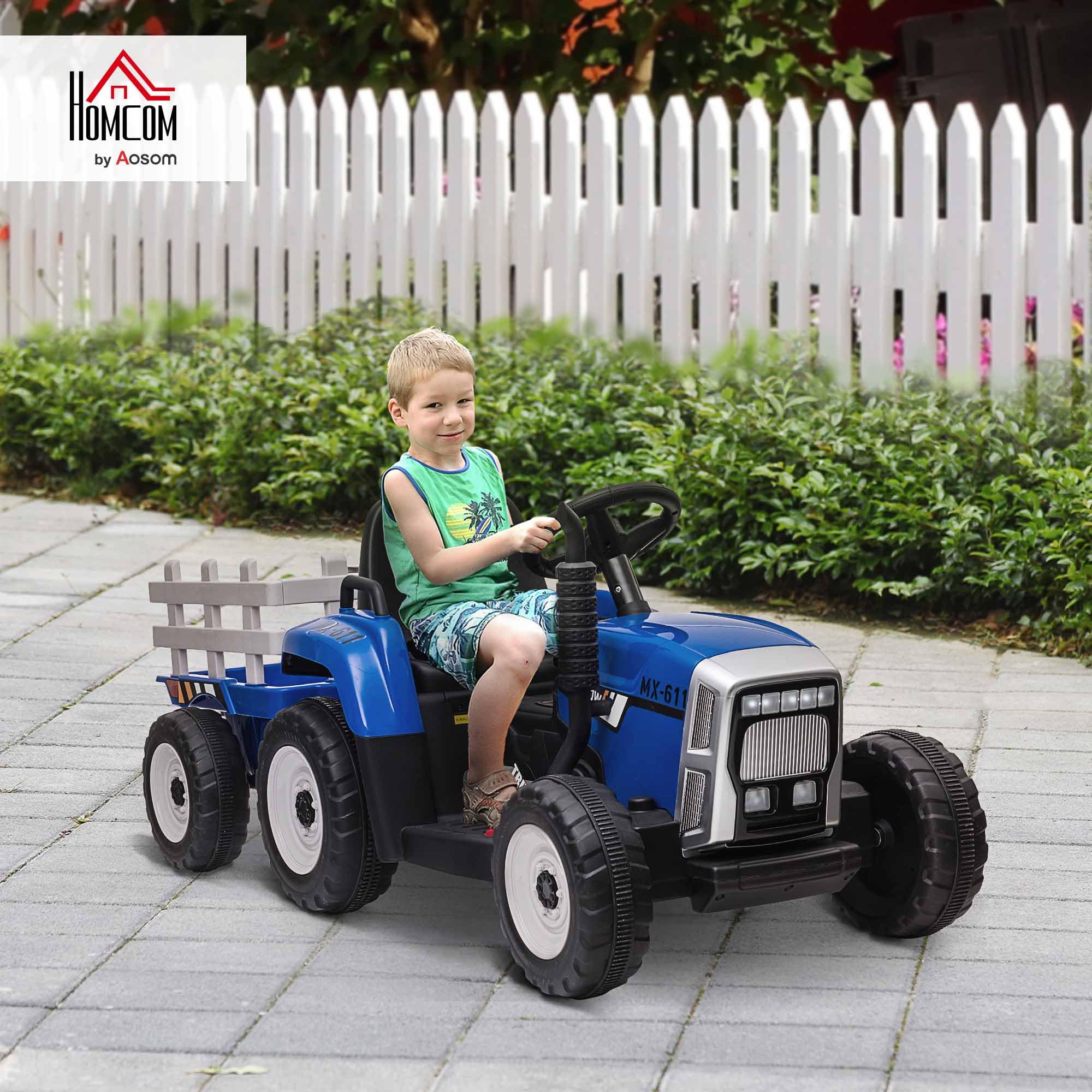 Traktor elektryczny dla dzieci, MP3, 3-6 km/h, Niebieski
