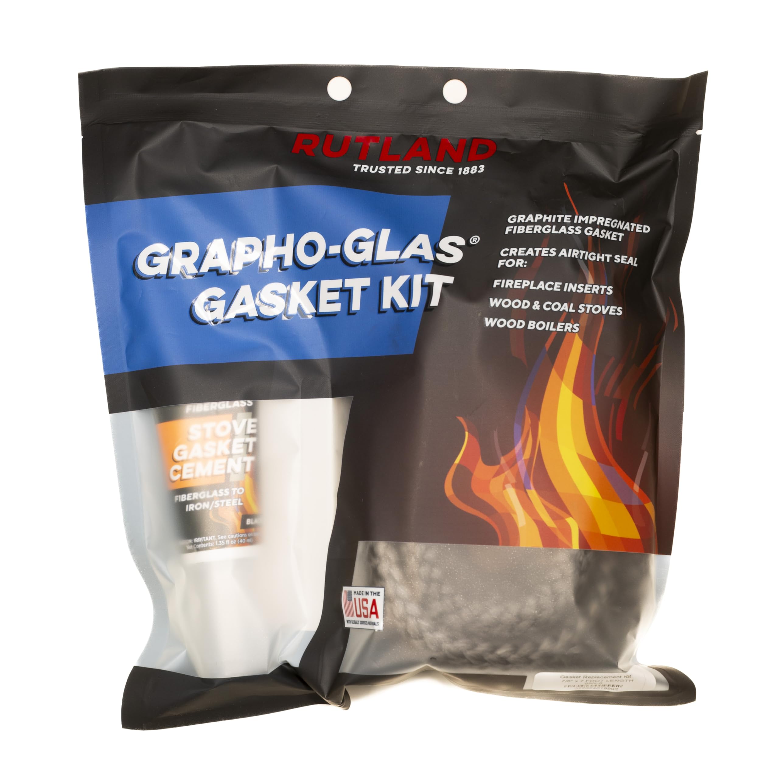 Rutland 99N-6 Grapho-Glas Gasket Replacement Rope Kit, 7/8" by 7'