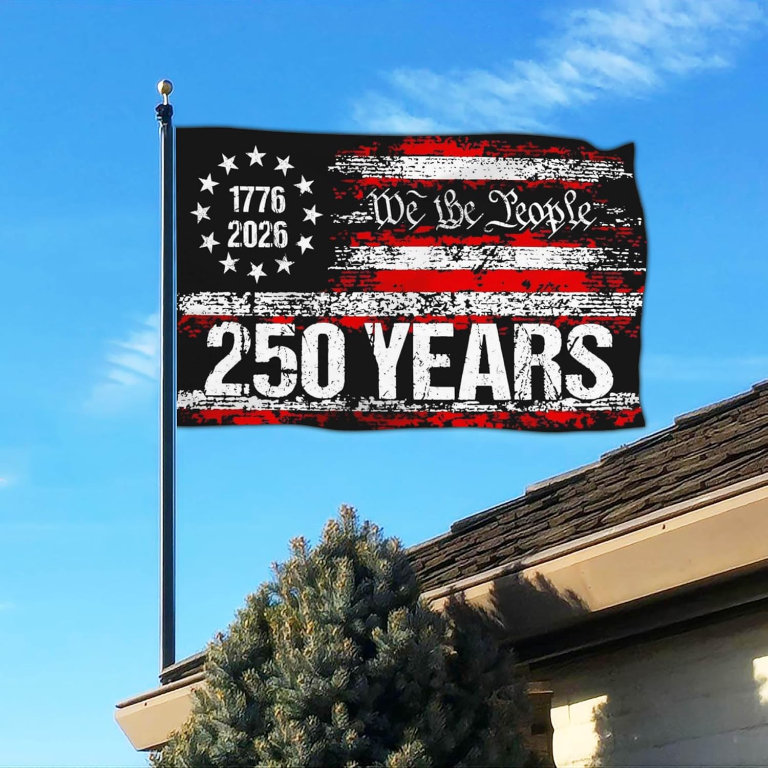 NASIAN 3 Ply 250 Year American Anniversary Flag 250th Anniversary Usa Flag Patriotic 4th of July We The People 1776 Yard Flags For Outside 3x5 Ft Double Sided Outdoor Banner Decorations - Image 7