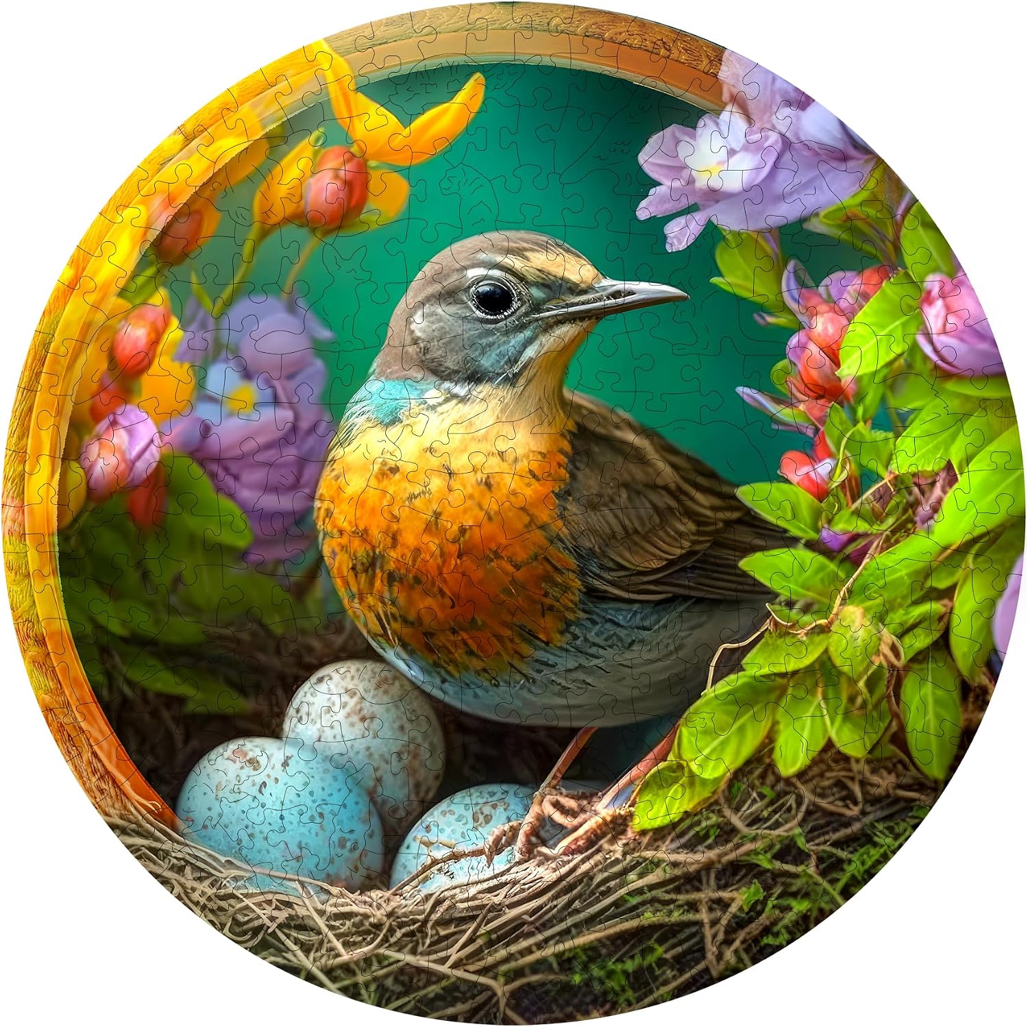 WOODEN.CITY Wood Puzzles A Mother's Love in Bloom 250 Piece - Vibrant Wooden Puzzles for Adults - Challenging Wood Cut Puzzles - Animal Shaped Puzzles - Unique Mosaic Wooden Jigsaw Puzzles for Adults