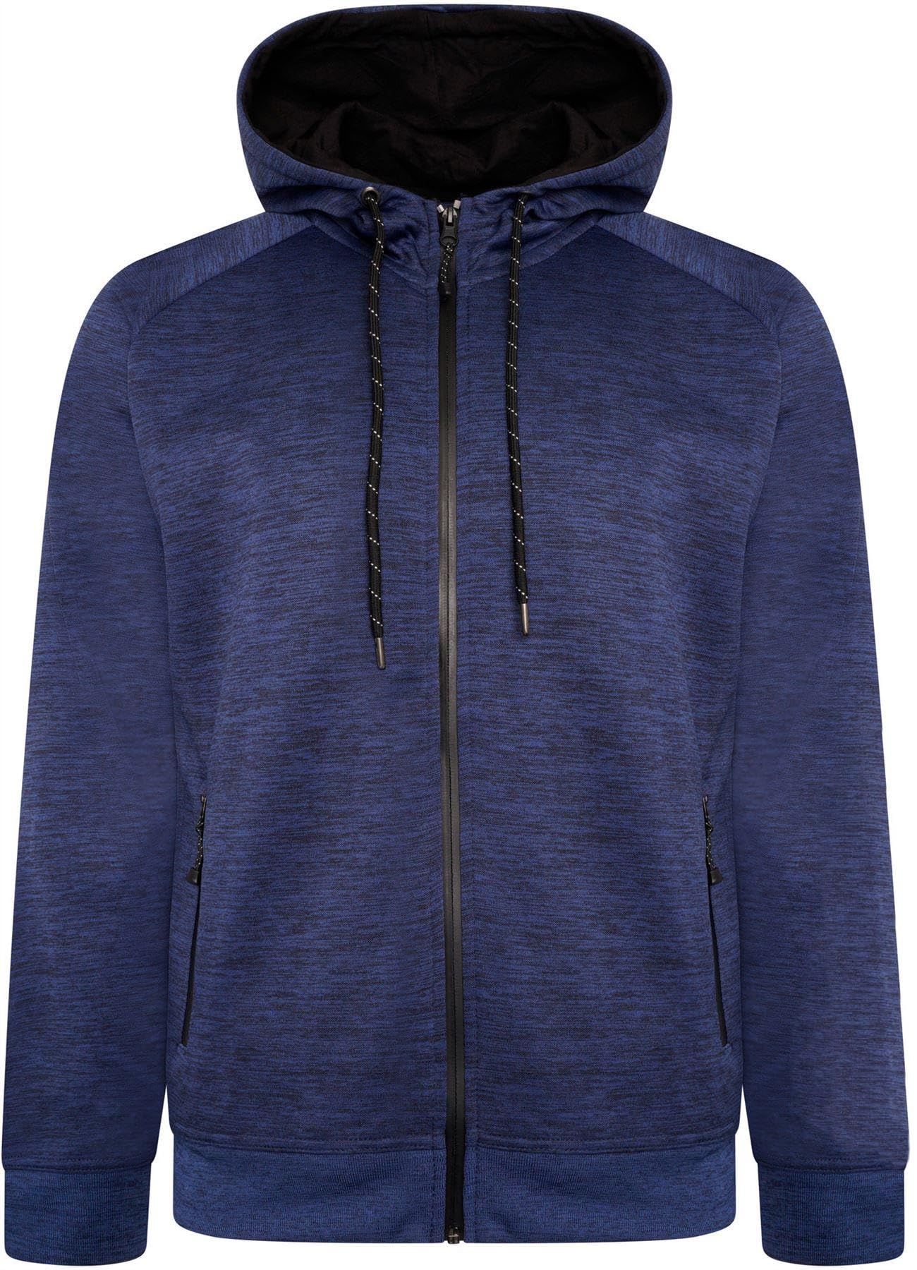 KAM Mens Active Performance Full Zip Hoodie - Blue - 4XL