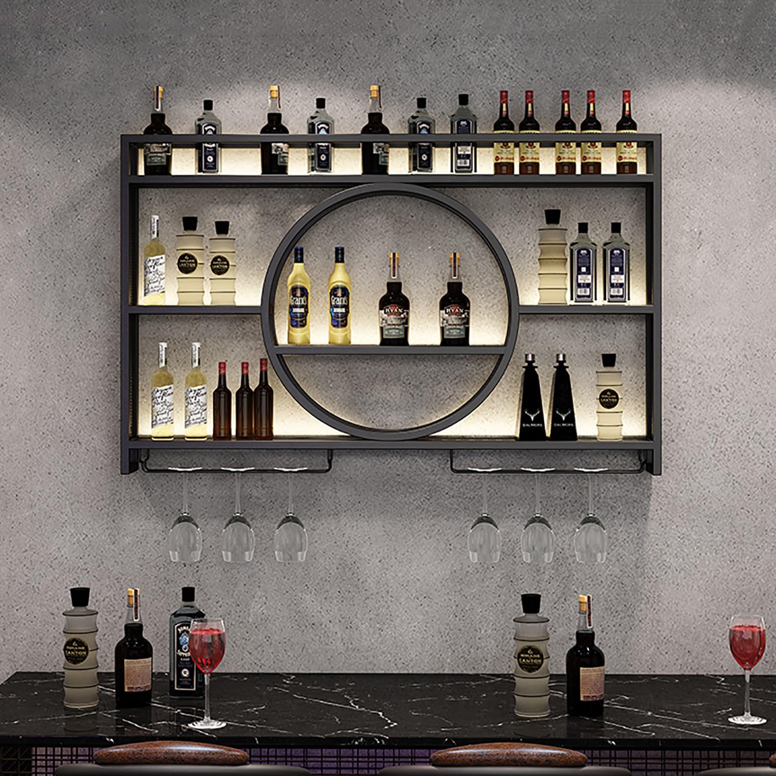 Étagère à vin murale LED pour sublimer votre salon ou coin bar