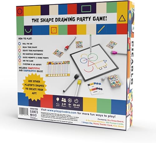 Miniatura 6 de Picablo - Juego familiar de dibujo de formas, diversión para todos los niveles de habilidad, fiesta, arte, boceto, juego de mesa para 2-8 jugadores,