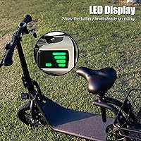 Vista 7 de SEHOMY Folding Electric Scooter with Seat for Adults, 15.5MPH, 20-Mile Range, 36V Battery, 12" Pneumatic Tire, Portable 450W Electric Scooters