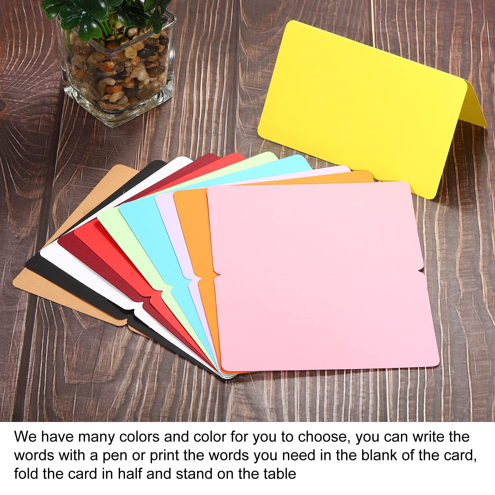 PATIKIL Greeting Cards,100Pcs Favor Decor Foldable Blank Card for Wedding Party, DIY Decoration, Table Name Place Cards - Image 4