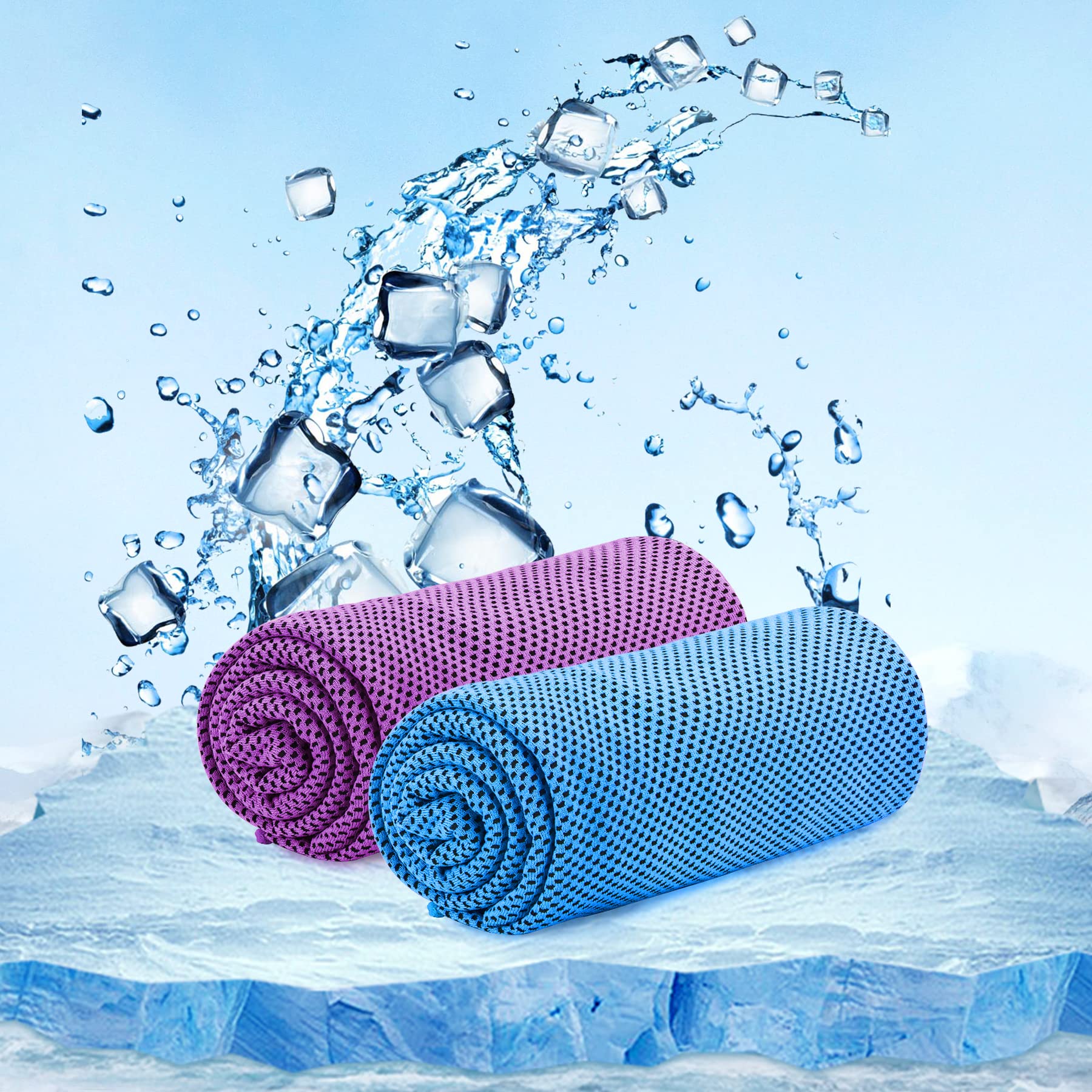 Asciugamano Rinfrescante Sukeen - 2 Pezzi 100x30 Cm, In Microfibra, Per Sport E Fitness - Con Moschettone Per Zaino - Foto 14