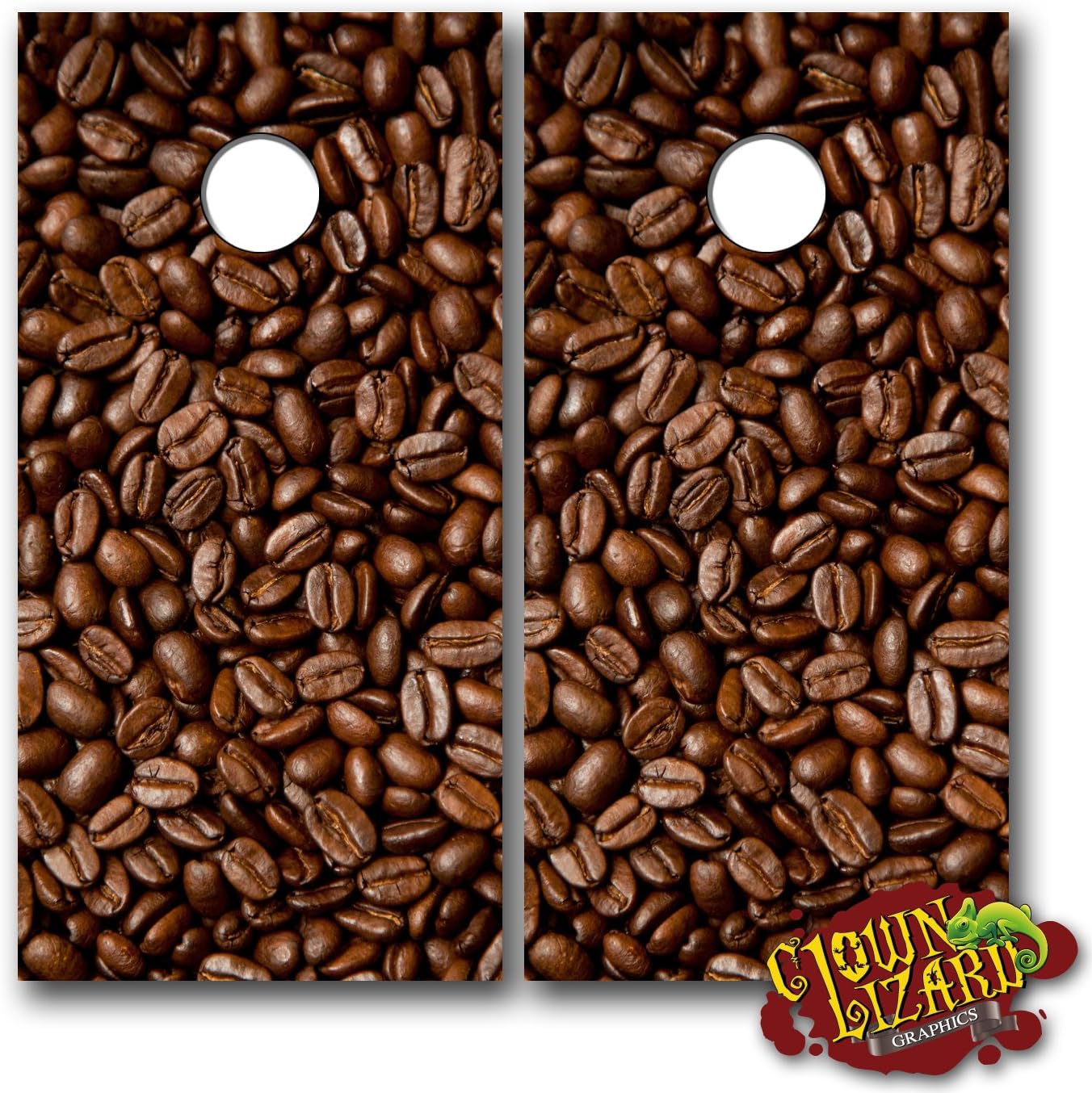 CL0039 Coffee Beans Cornhole Laminated Decal WRAP Set