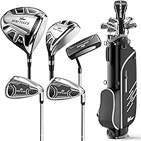 WAYTULES Beginner Golf Club Set for Men Right Handed - 6 Piece Complete with Driver, Hybrid, Irons, Putter & Stand Bag