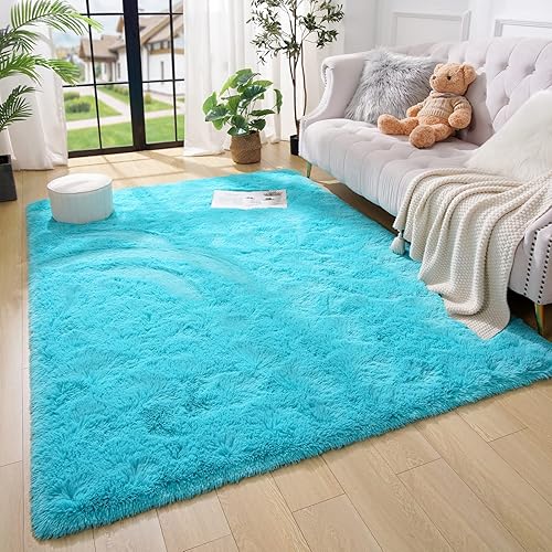 Miniatura 239 de Amearea Alfombra suave y esponjosa de alta calidad, moderna, 5 x 7 pies, alfombras de felpa mullida para sala de estar, dormitorio, habitación