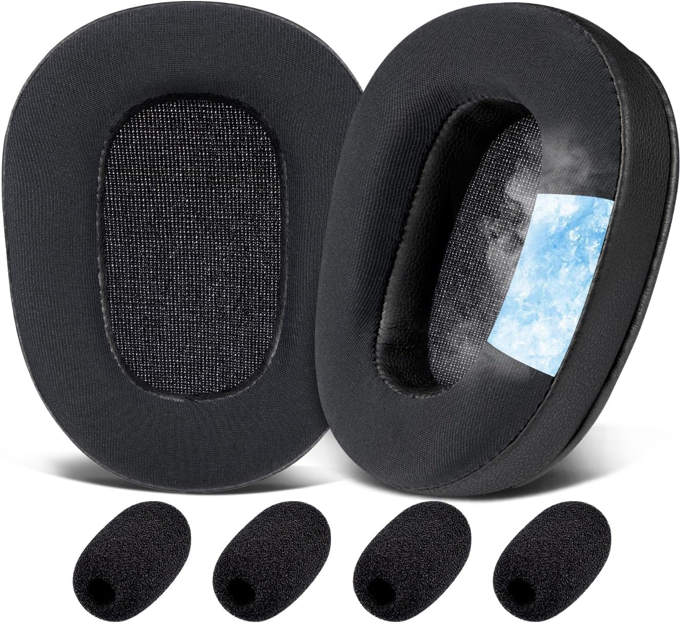 SOULWIT Ear Pads Replacement for for BlueParrott B450/S450(450XT 450 XT) Noise Cancelling Bluetooth Headset, Earpads Cushion with Protein Leather and Noise Isolation Foam - PL Black