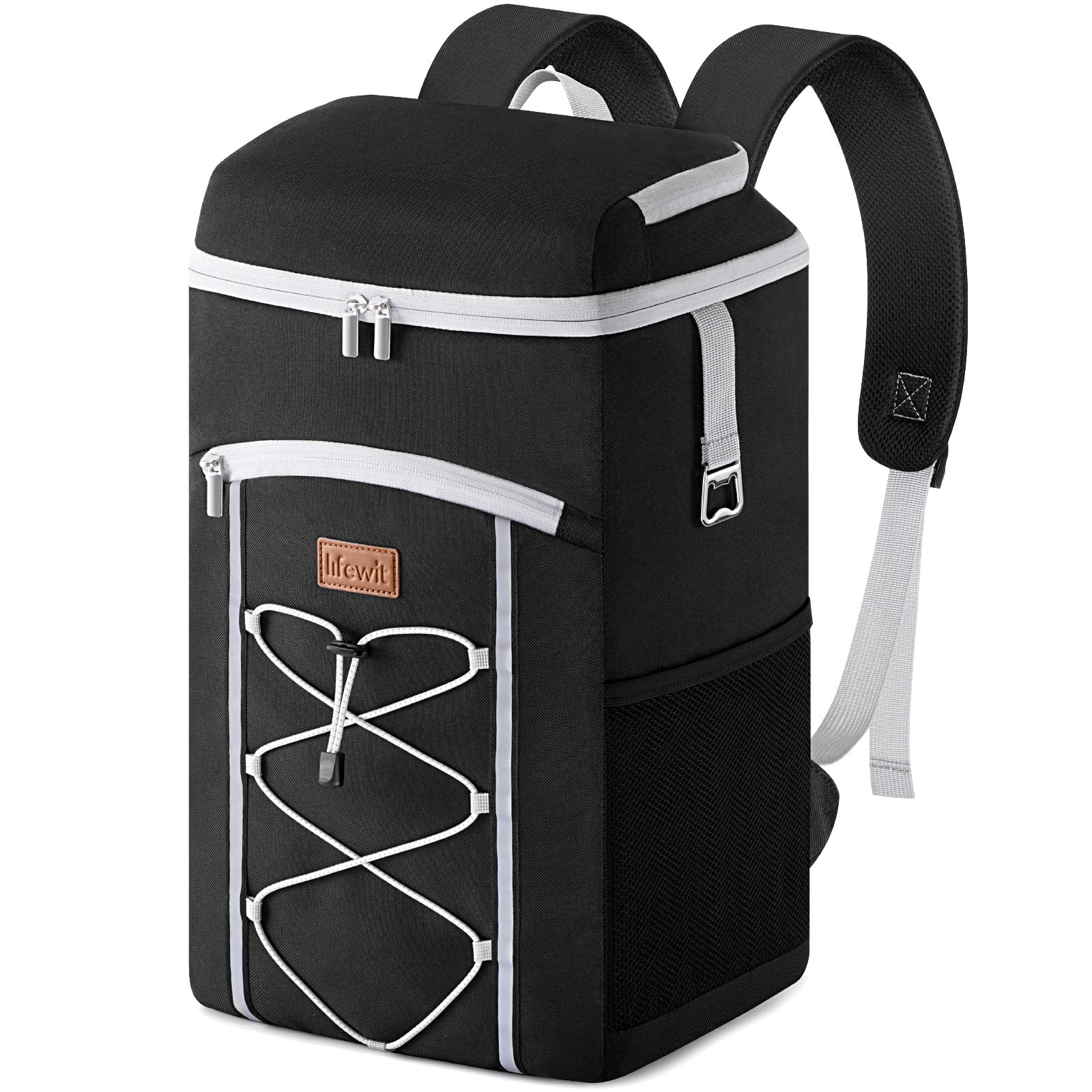 Lifewit Mochila Nevera 23L, Bolsa Termica Portatil, Impermeables Mochilas Termica Porta Alimentos pour Playa, Picnic, Camping, Viaje, Trabajo, Senderismo, Negro
