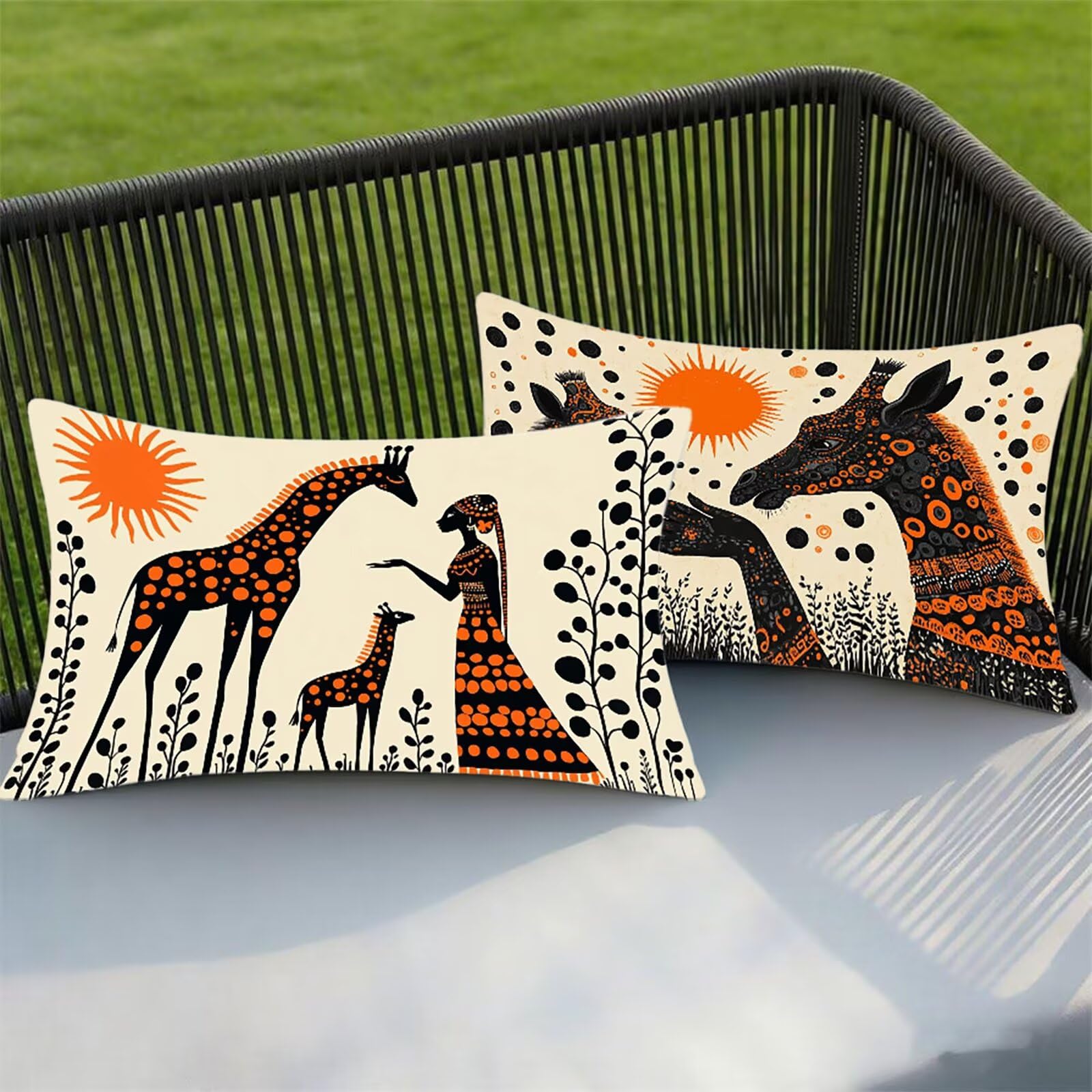 Federe Cuscino 60x80 Set di 2, Crema Federe Cuscini Divano Lino, Rettangolari Copricuscini 60x80cm Con Cerniera Invisibile, Copricuscino per Camera Letto Casa Decorazioni Regalo, Astratto U-9089