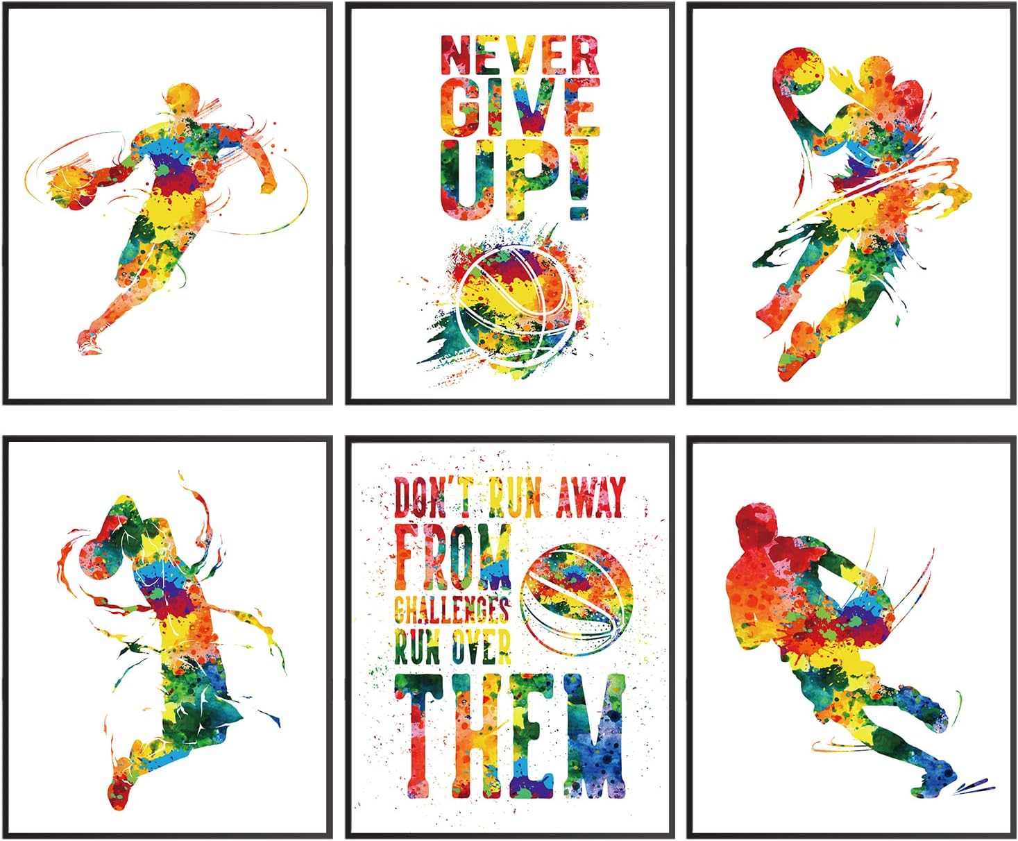 Positive Quotes Basketball Posters, Art Of Sport, Basketball Room Decor For Men Kids
