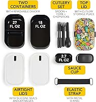 Vista 52 de Lonchera Bento apilable aislada para adultos con palillos reutilizables, lonchera japonesa apta para microondas y a prueba de fugas, para hombres