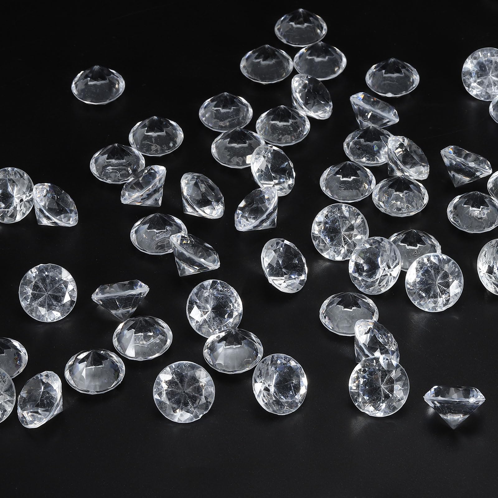 PATIKIL 270Pcs Acrylic Diamonds Vase Fillers Plastic 19mm Fake Crystals Gems Wedding Table Scattering Diamond Confetti for Wedding Decor Bridal Shower Party Transparent (500Grams/1Pound) - Image 3