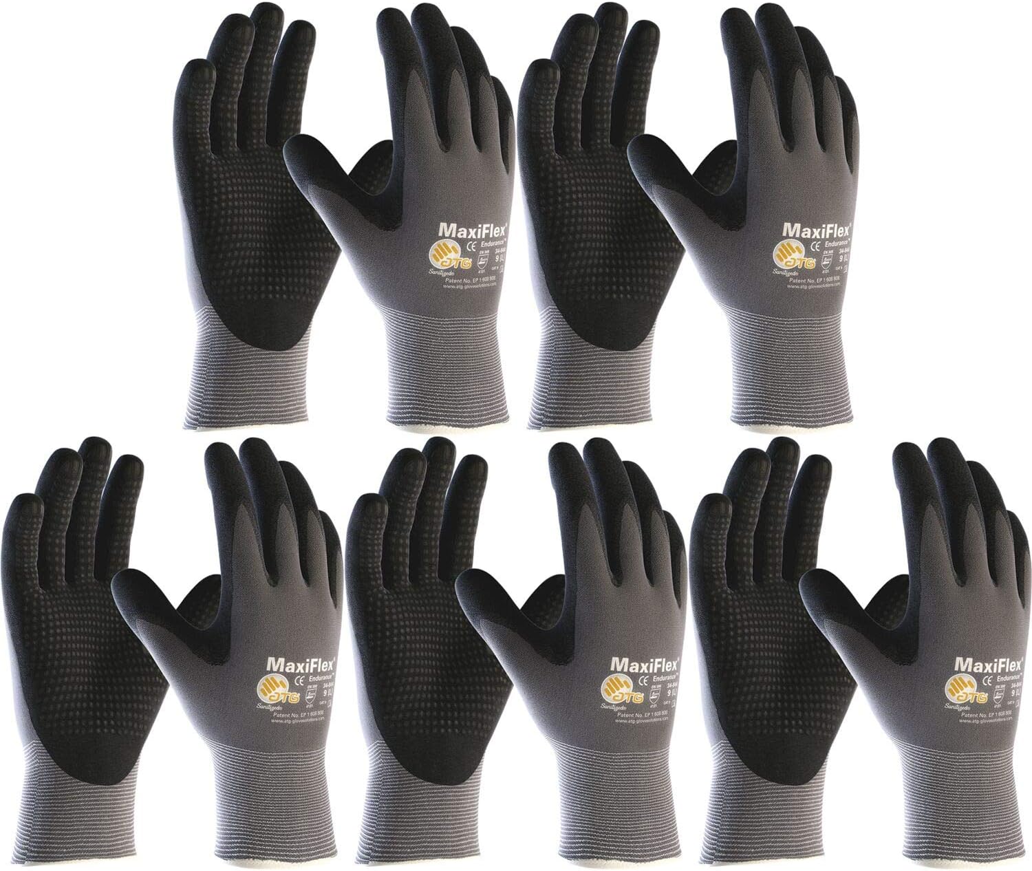 Maxiflex Arbeitshandschuhe, aTG®, Montagehandschuhe mit Foam Beschichtung. Atmungsaktive Maxiflexhan