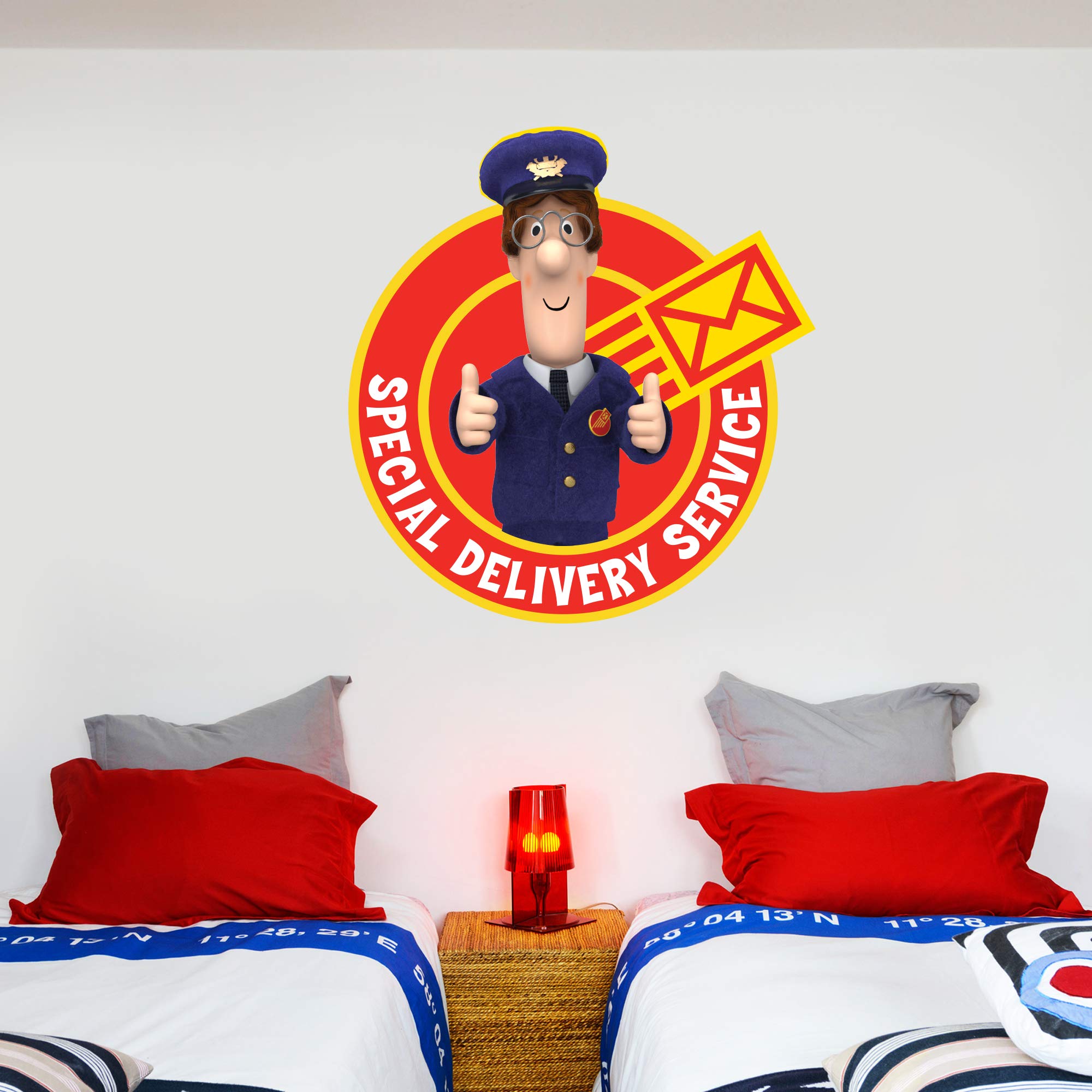 Postman Pat - Special Delivery Service Badge Wall Sticker Decal Mural Kids Art (120cm Height x 120cm Width)