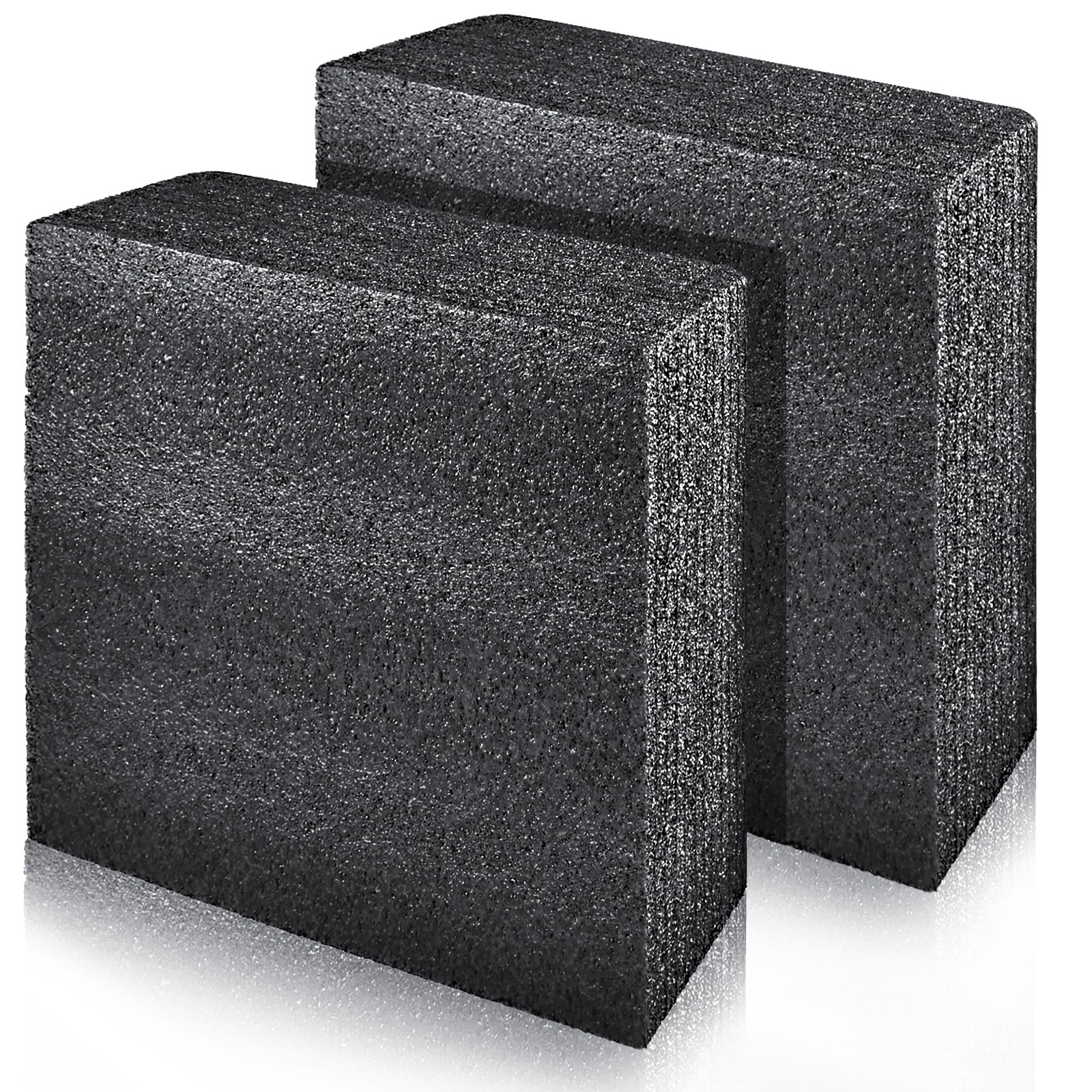 Akamino 2 PCS Polyethylene Foam Block 12 x 10 x 3.5 In Black Packing Sheet,Thick Foam Padding Cuttable Foam Inserts for Crafts,Cases and Boxes Packing,Black
