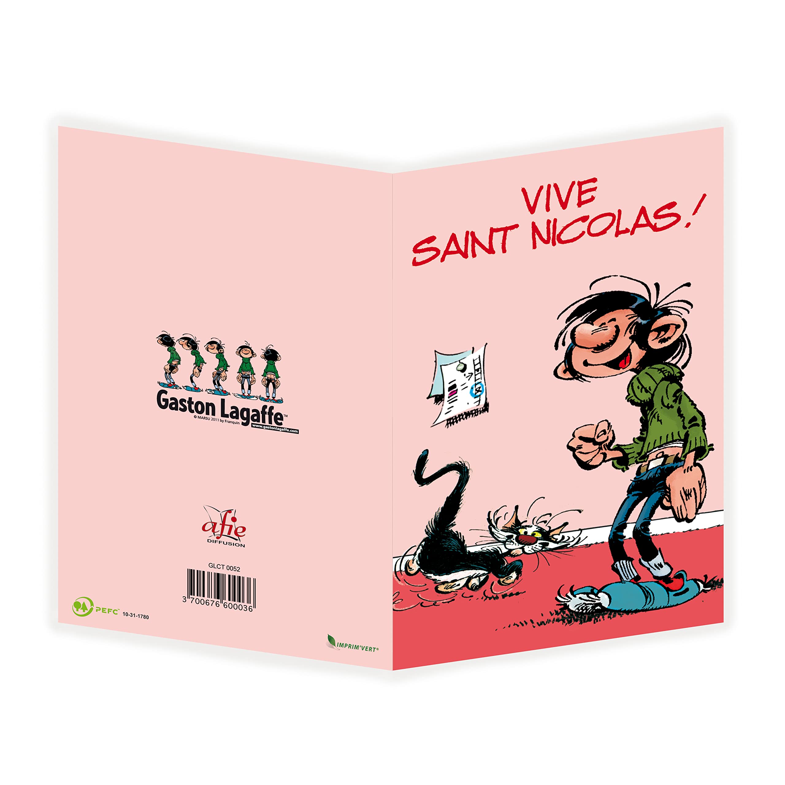 Gaston Lagaffe glct0052 St Saint Nicolas 6 December 'with Matching Envelope Illustrated, Pink - Image 4