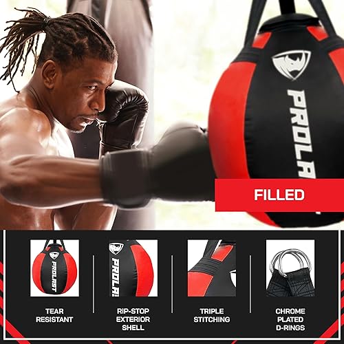 Miniatura 3 de PROLAST Wrecking Ball Heavy Punching Bag for Adults, Hook and Uppercut, Body Snatcher, Boxing, MMA, Muay Thai Training Equipment, Filled
