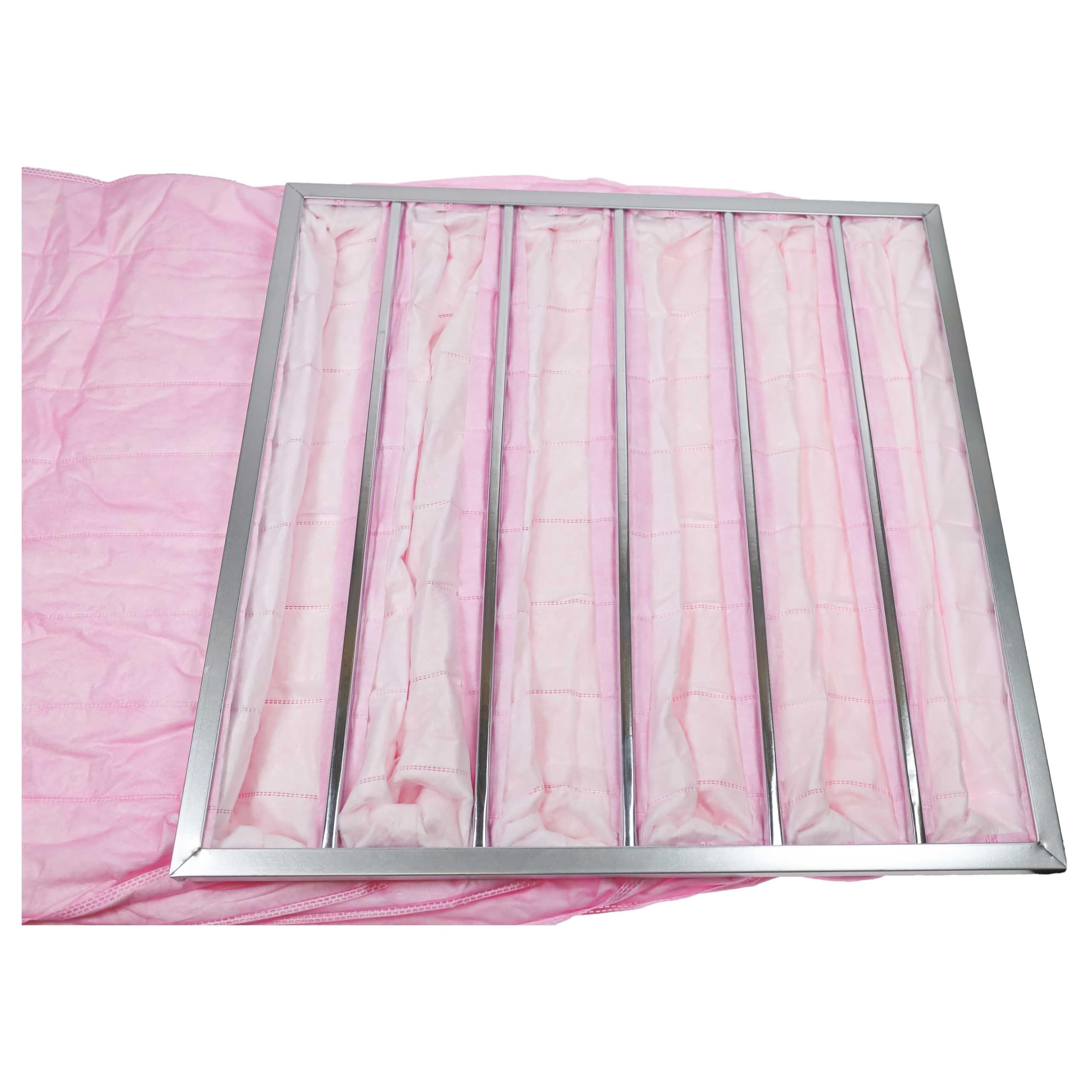 vhbw Taschenfilter für Klima- und Lüftungsanlagen - Filter F7, 59,2 x 59,2 x 60 cm Rosa