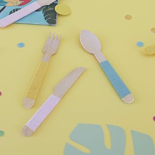 Yarn Wrapped Wooden Cutlery Set - Island Life