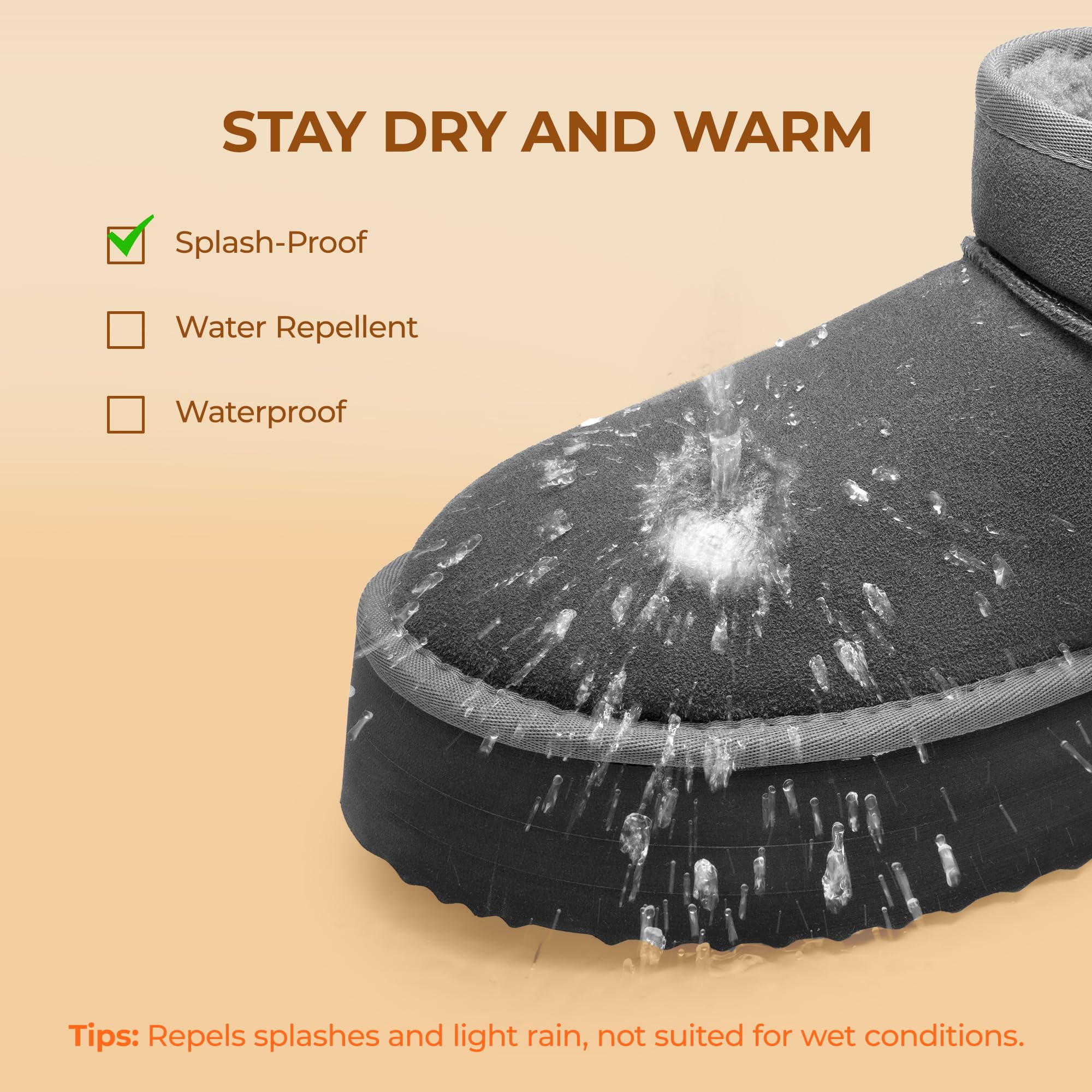 DREAM PAIRS FuzzyClassic Mini Stivale con Piattaforma Stivali da Neve Invernali Donna Stivali con Durevole Caldo Impermeabile Neve Stivale da Donna