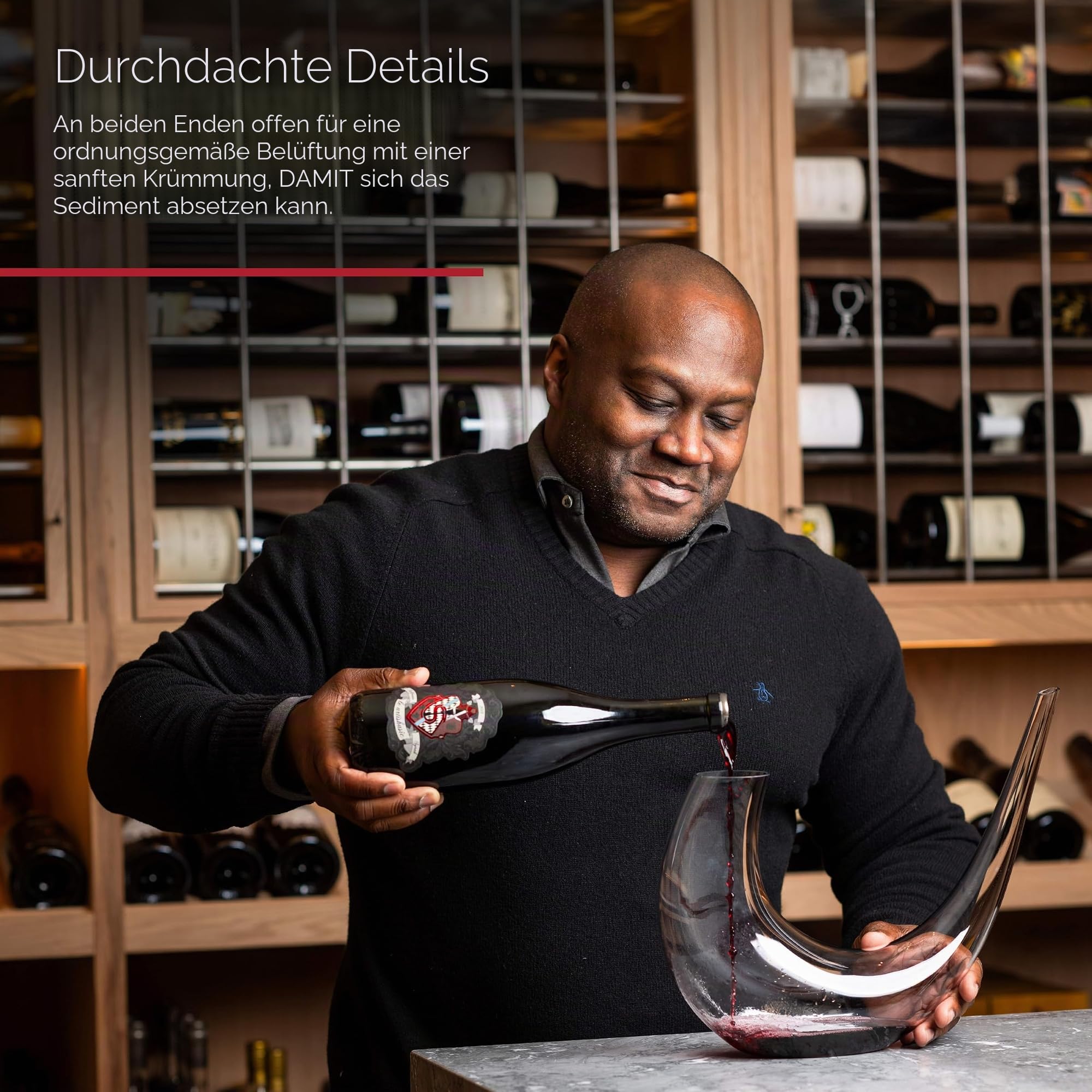 Gabriel Glas Decanter "Alpha" - Design Weindekanter aus hochwertigem Glas