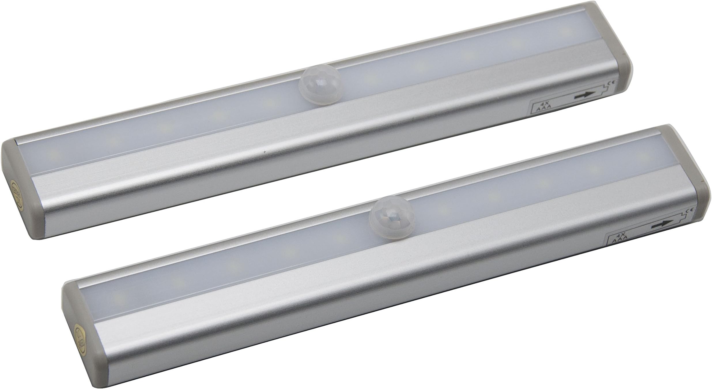 LED Under-Unit Light Strip Lights Stair Light Cabinet Light – Alleu L401 battery operated 10 LED Night Light with Movement Sensor for Loft Attic Stairs Wall Shelves, Kitchen, Hallway cold