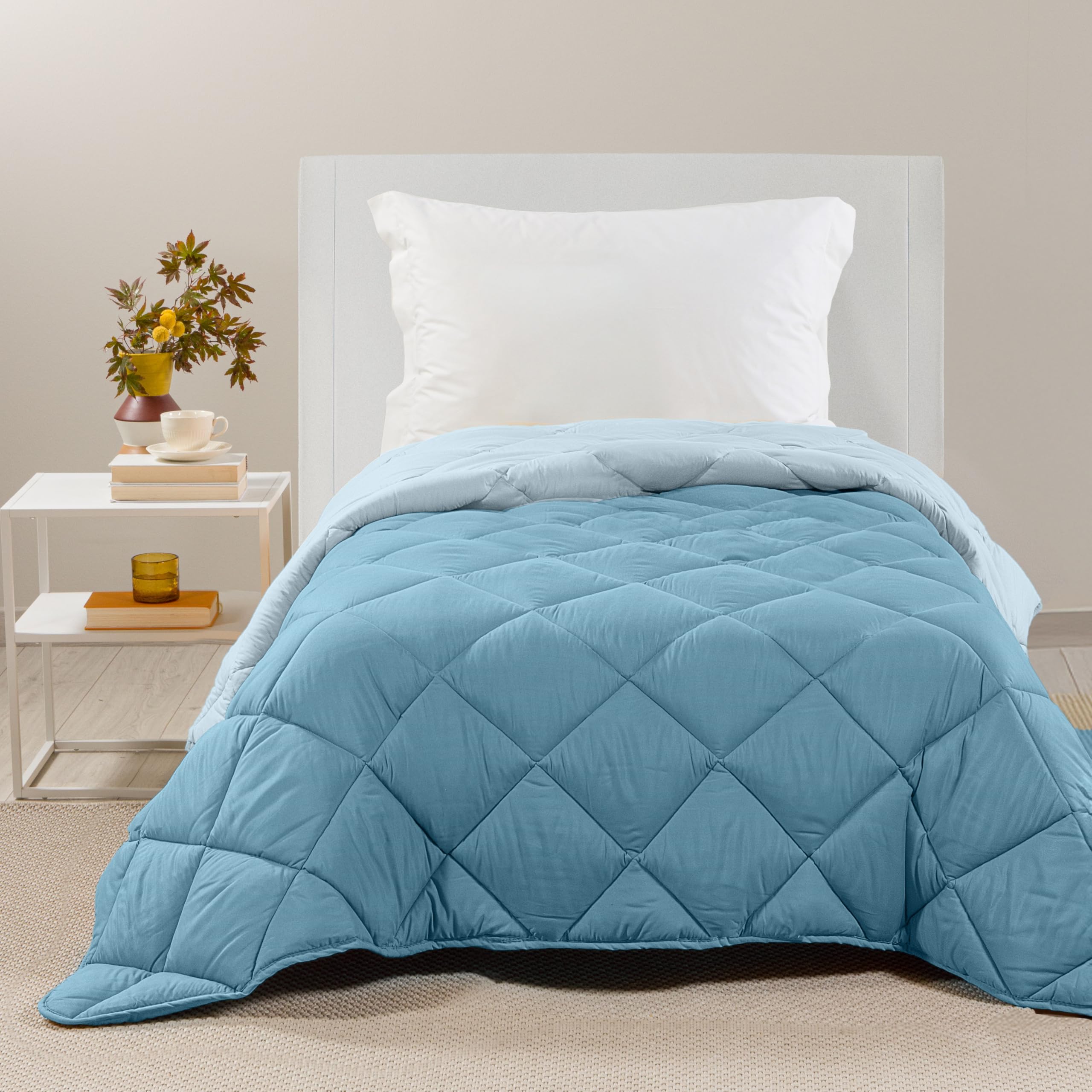 Caleffi - Microfibre Single Bed Quilt 170 x 265 cm, Warm, Soft and Cuddly, Winter Single Bed Duvet Padded, Washable Resistant, Hypoallergenic Quilted Blanket, Made in Italy