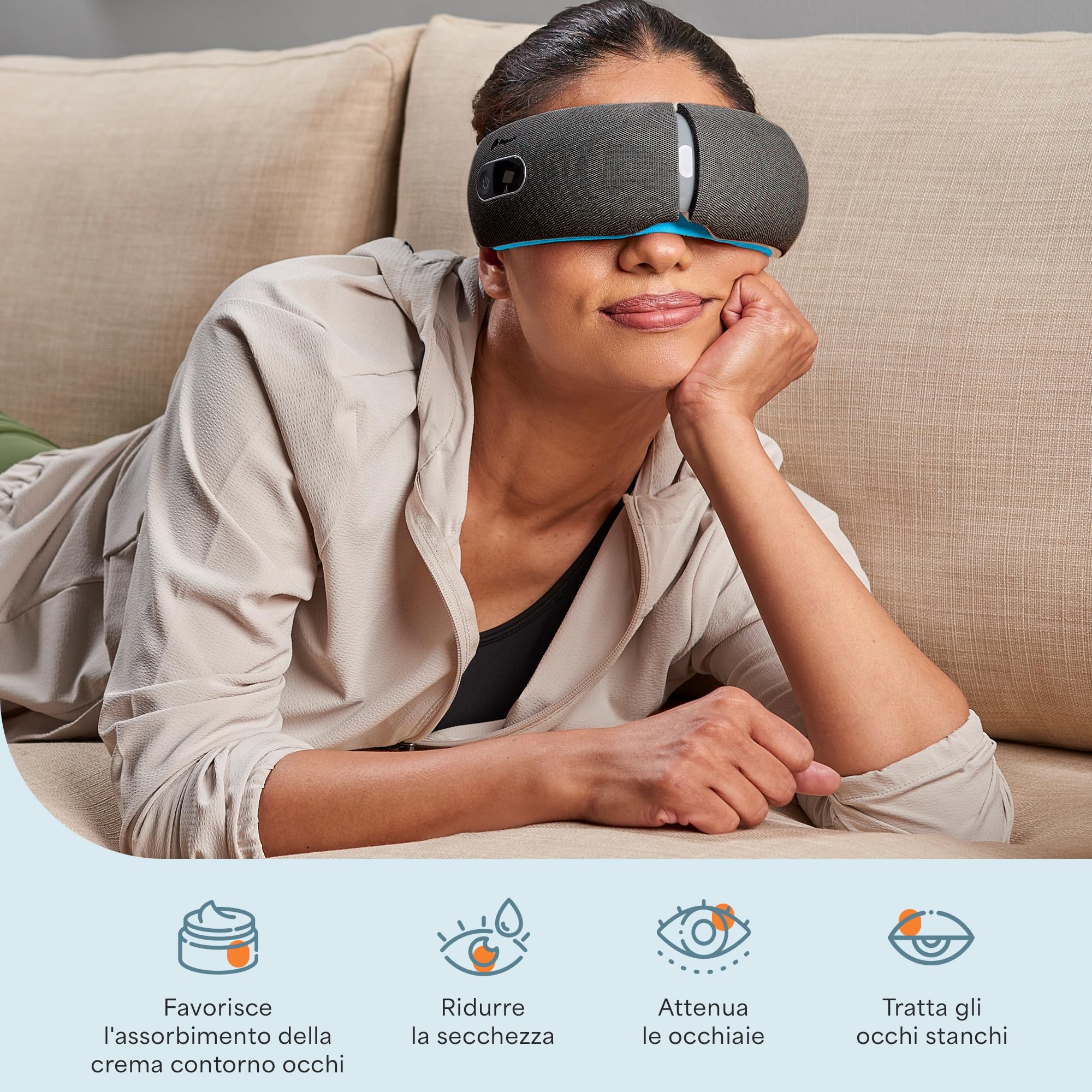 Lifepro Oculax Massaggiatore per Occhi con Calore e Vibrazione, Maschera Elettrica Pieghevole con Bluetooth per Emicranie, Occhi Secchi e Affaticamento, Migliora il Sonno – Regalo per Uomo e Donna