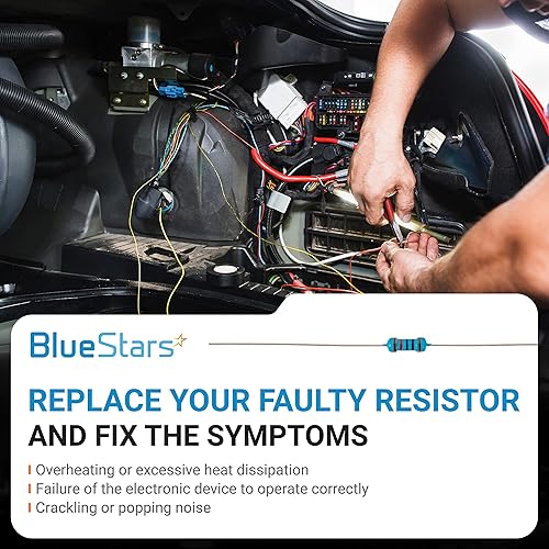 Miniatura 2 de BlueStars Resistor de película metálica de alta calidad de 14 W (0,25 W) y 10 K ohmios  Tolerancia de resistencia  1%  Reemplazo para equipos