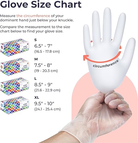 Miniatura 5 de 200 Pack Disposable Food Prep Vinyl Gloves, Food Service Grade Kitchen Glove, Clear Powder Free, Latex Free, S M L XL